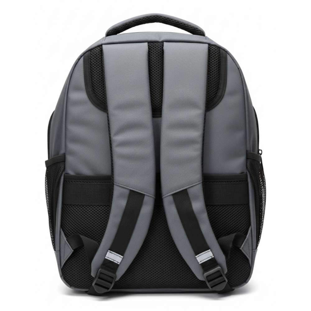 MORRAL LONA 3 COMPARTIMIENTOS APLIQUE SINTETICO GRIS