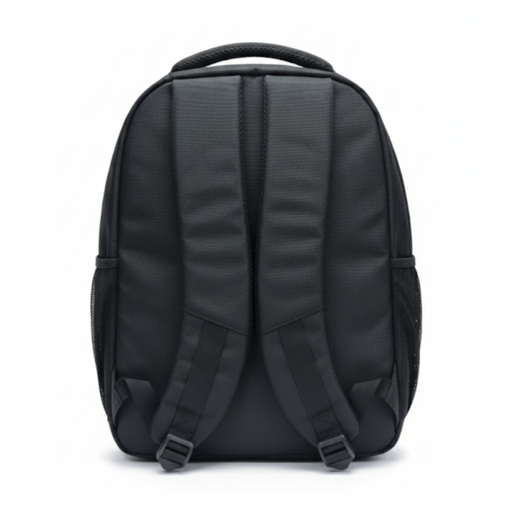 MORRAL LONA 2 COMPARTIMIENTOS APLIQUE SINTETICO NEGRO