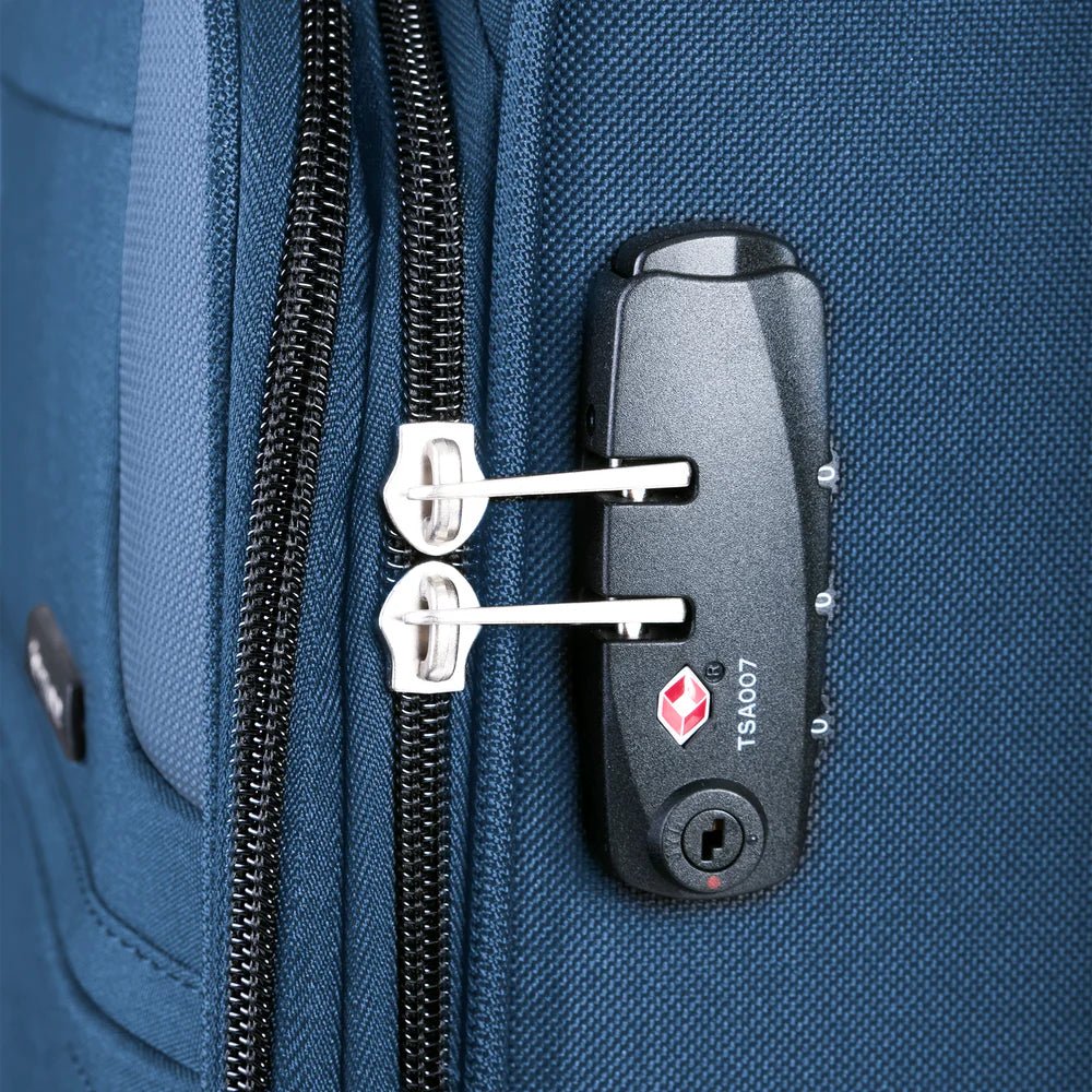 Bahia Spinner 20" Expandible en color azul, capacidad 12 Kg. - Mundobags