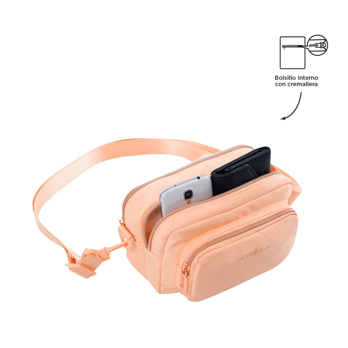 Bolso para Mujer 2 en 1 Funty Crossbody Durazno - Mundobags
