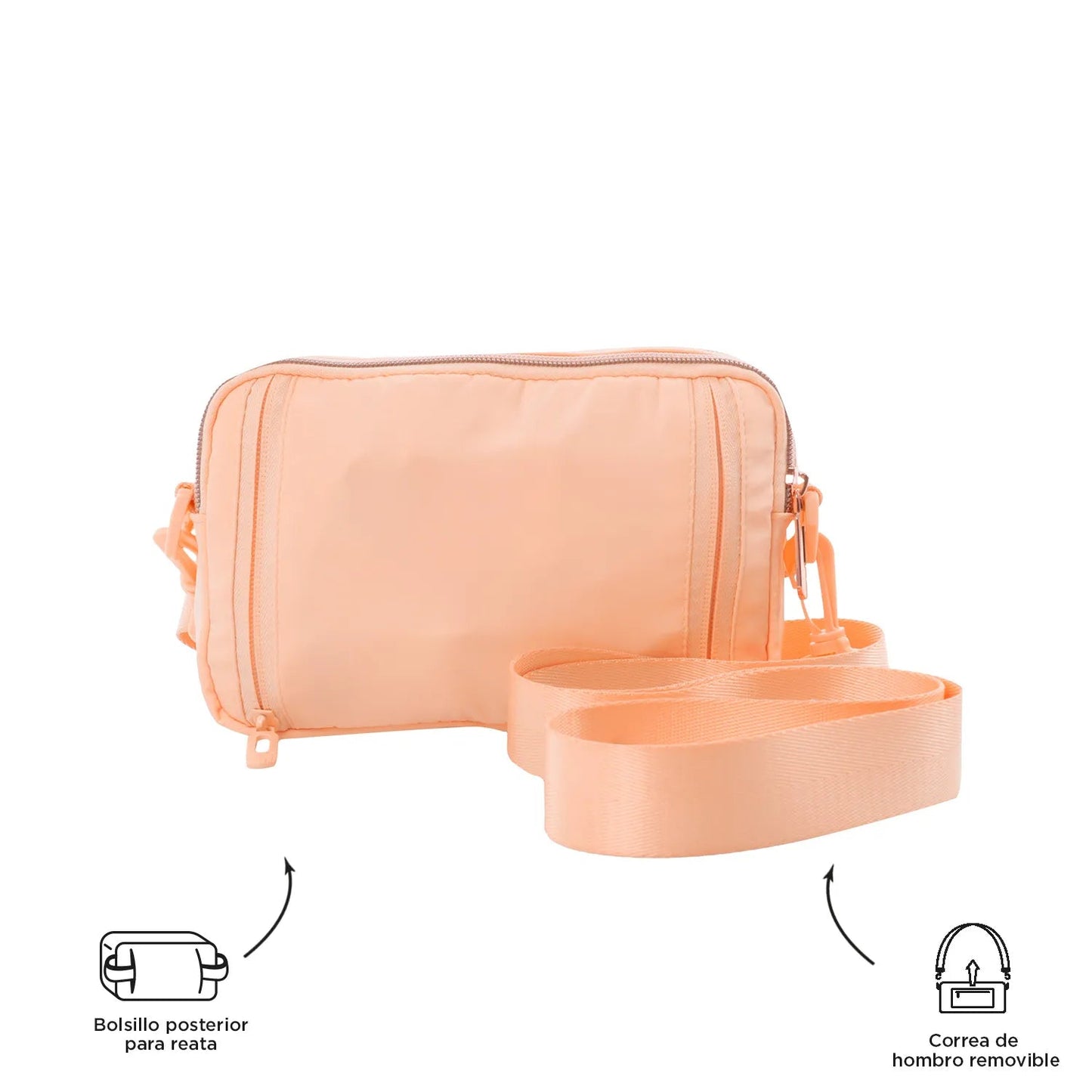 Bolso para Mujer 2 en 1 Funty Crossbody Durazno - Mundobags