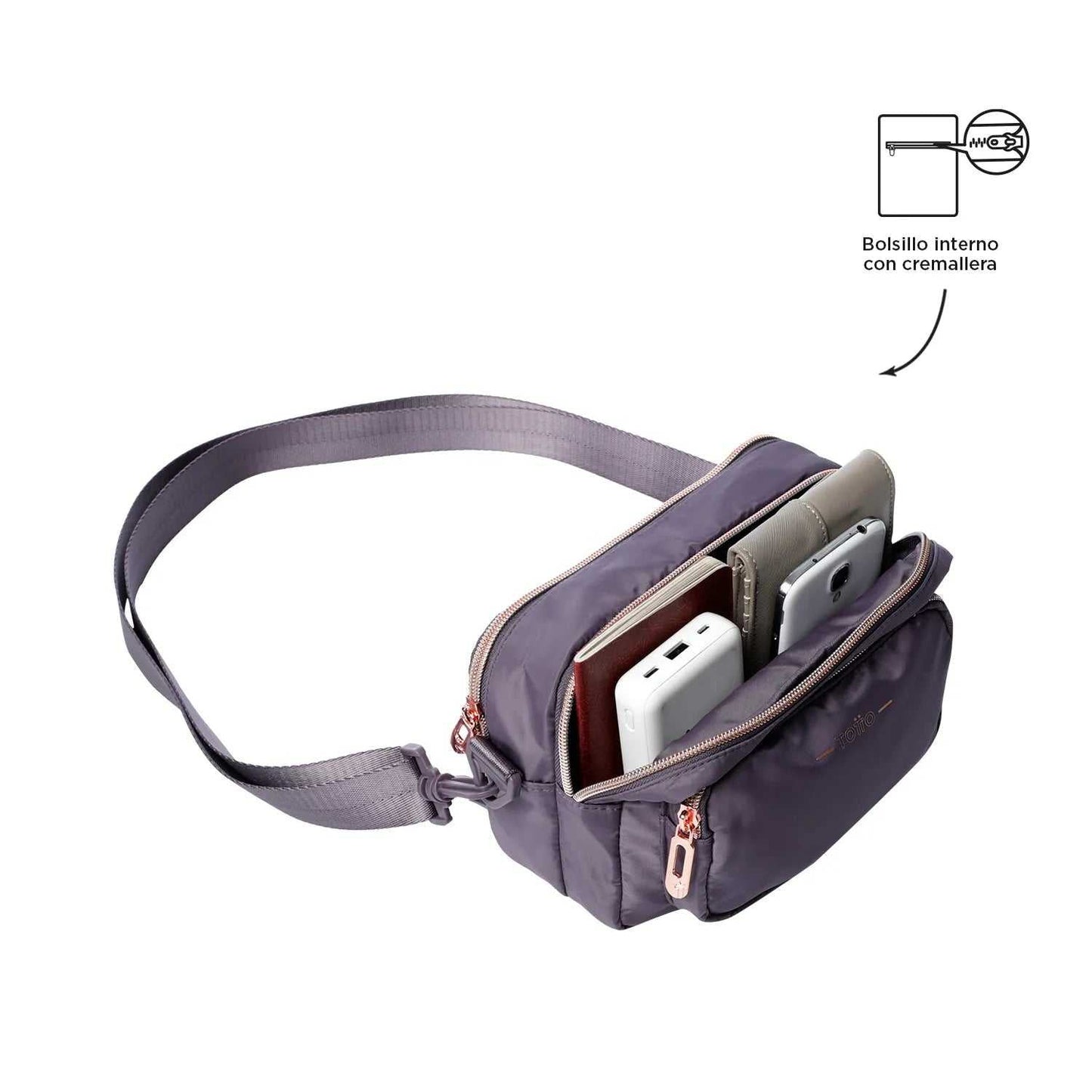 Bolso para Mujer 2 en 1 Funty Crossbody Morado - Mundobags