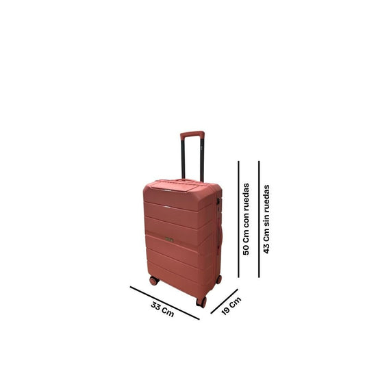 Maleta de Polipropileno con LLANTAS EXTRAIBLES LLG 10 Kg - Color Salmón, Equipaje de Artículo Personal - Mundobags