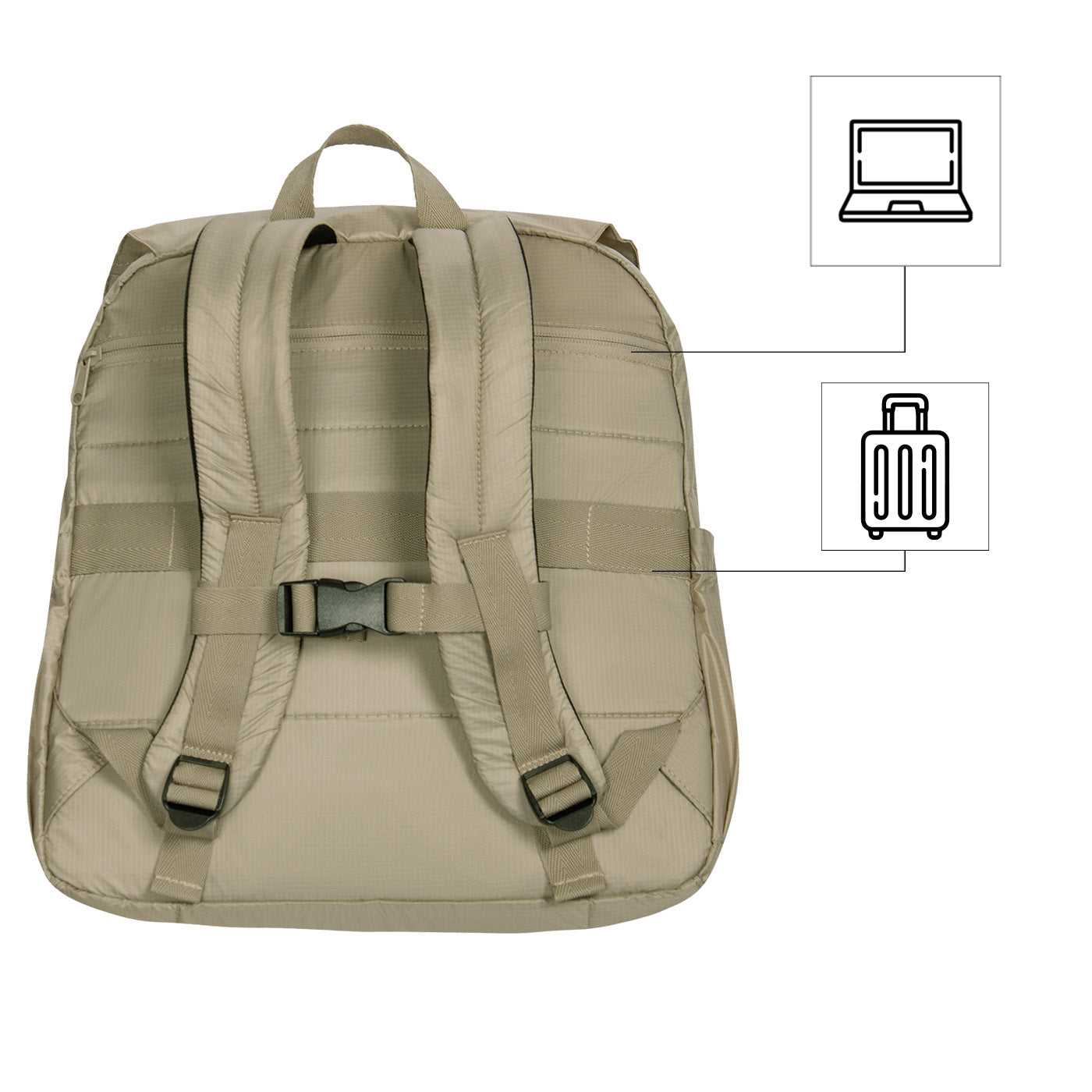 Morral Cabina Tapa Citybags Beige - Mundobags