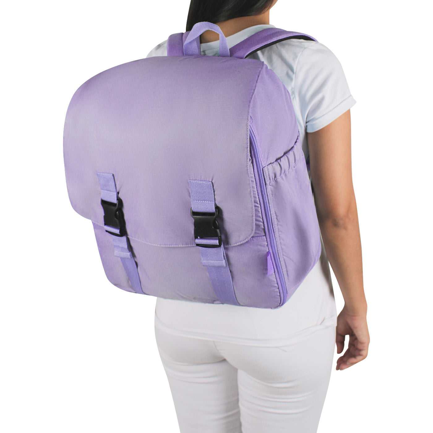 Morral Cabina Tapa Citybags Morado Lila - Mundobags