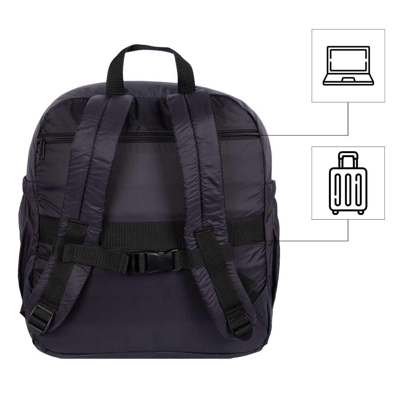 Morral Cabina Tapa Citybags Negro - Mundobags