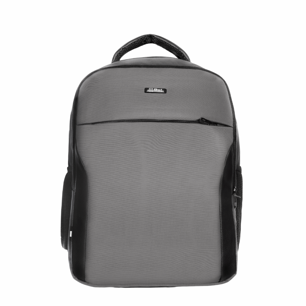 MORRAL LONA 3 COMPARTIMIENTOS APLIQUE SINTETICO GRIS - Mundobags