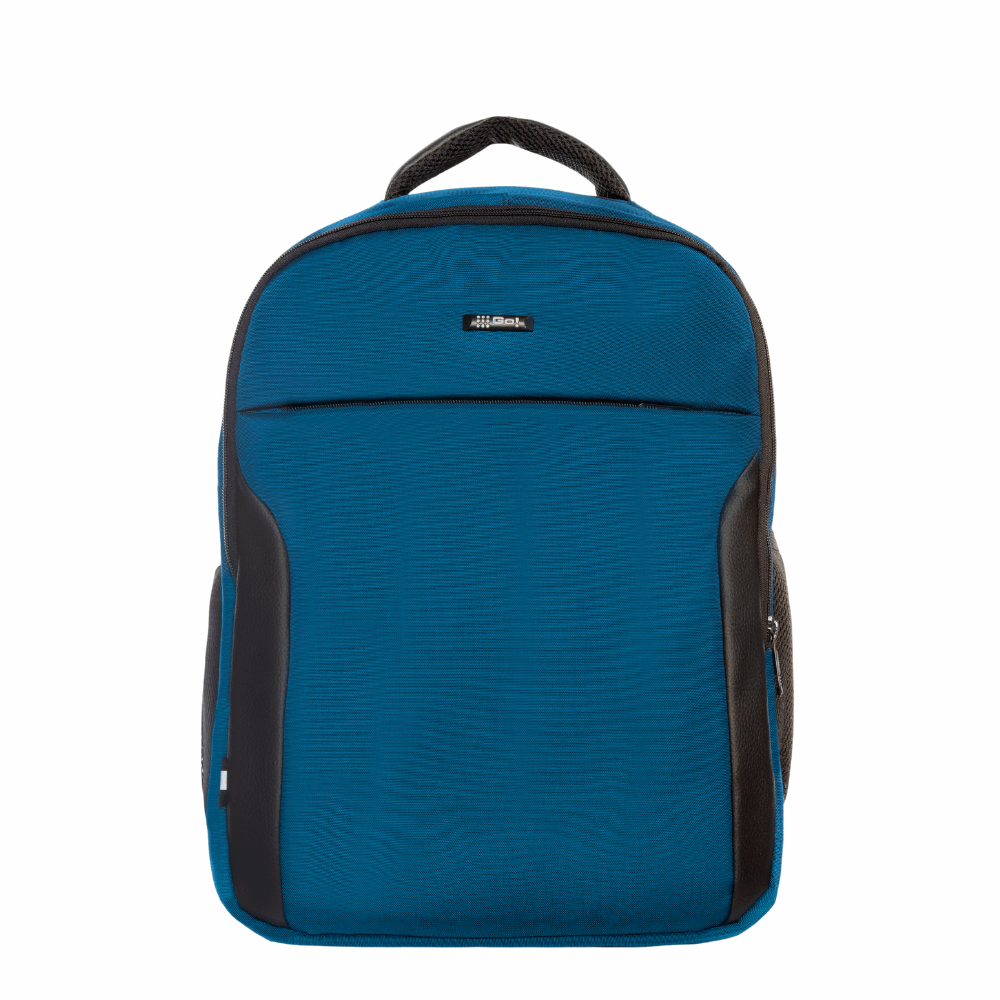 MORRAL LONA 3 COMPARTIMIENTOS APLIQUE SINTETICO PETROLEO - Mundobags