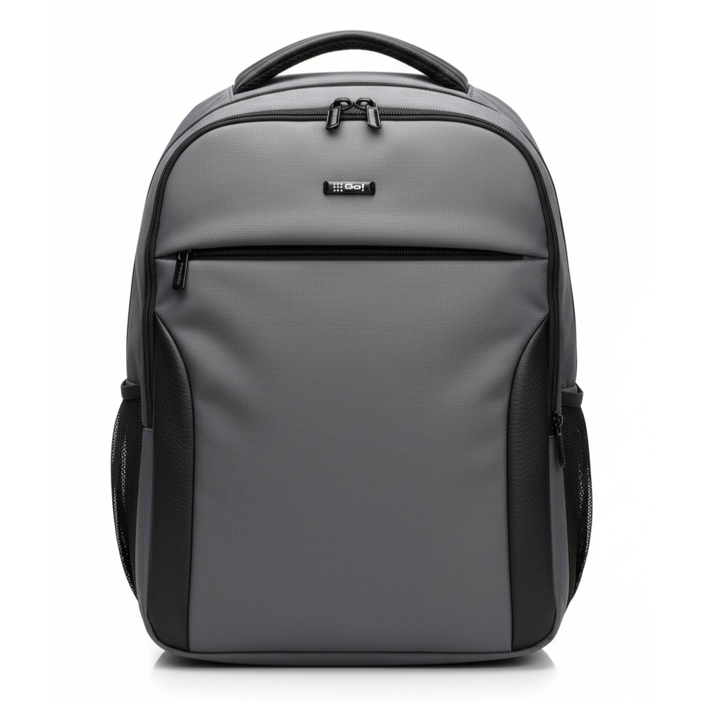 MORRAL LONA 3 COMPARTIMIENTOS APLIQUE SINTETICO GRIS