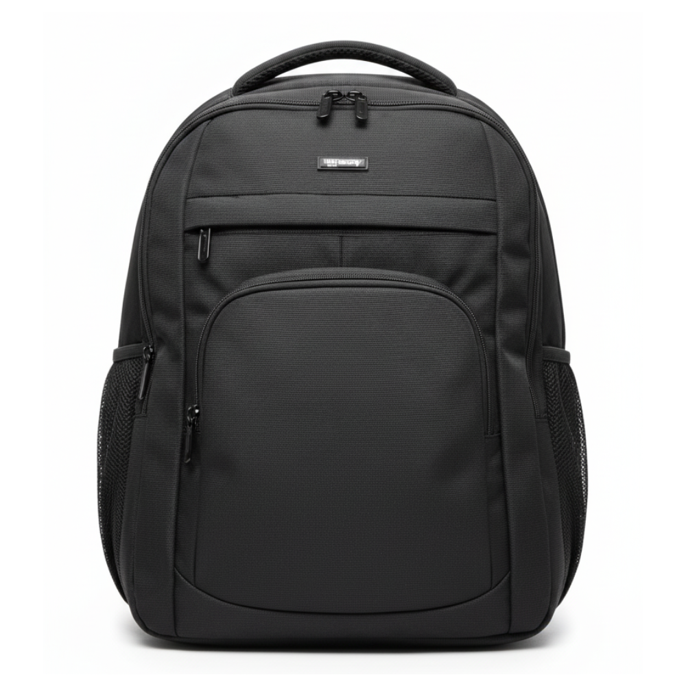 MORRAL LONA 2 COMPARTIMIENTOS APLIQUE SINTETICO NEGRO