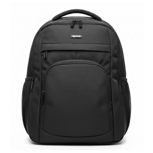 MORRAL LONA 2 COMPARTIMIENTOS APLIQUE SINTETICO NEGRO