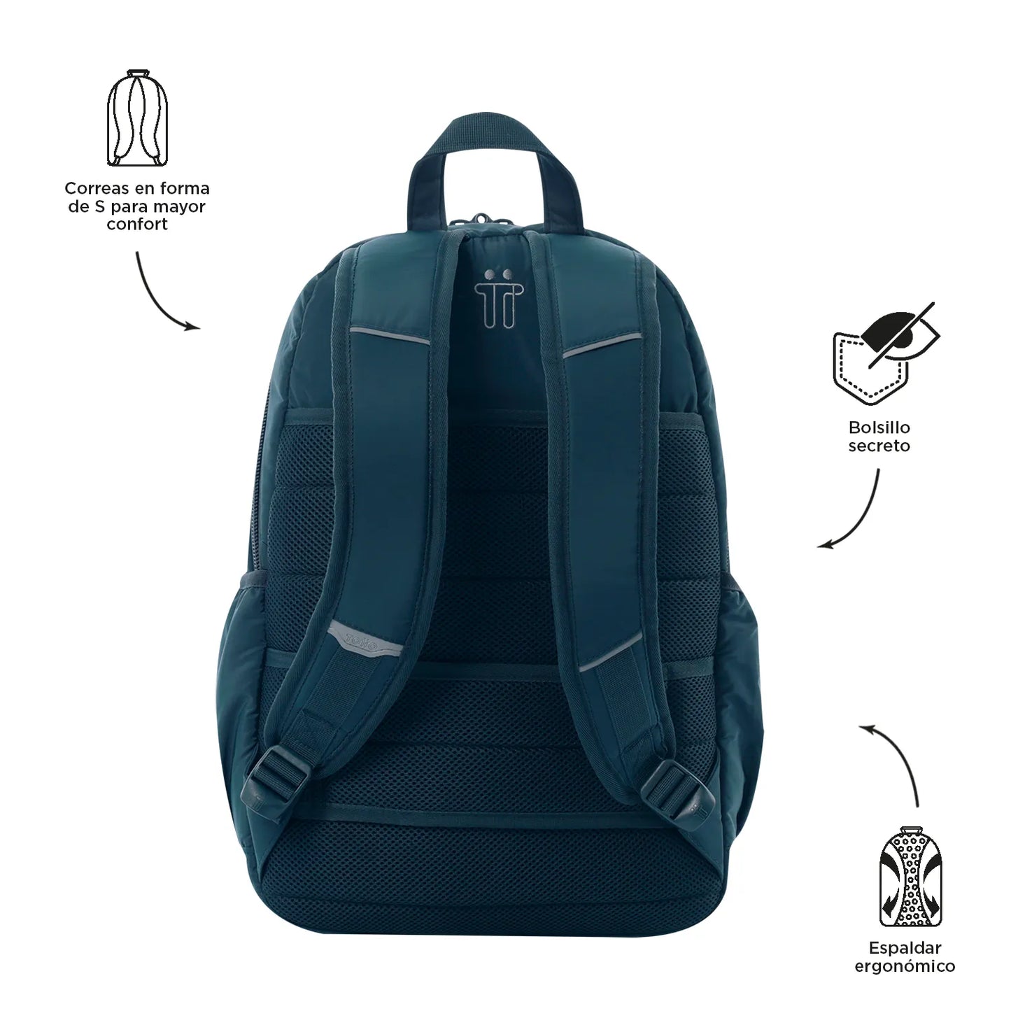 Morral Universitario Porta PC 14" Plaine Azul Mujer