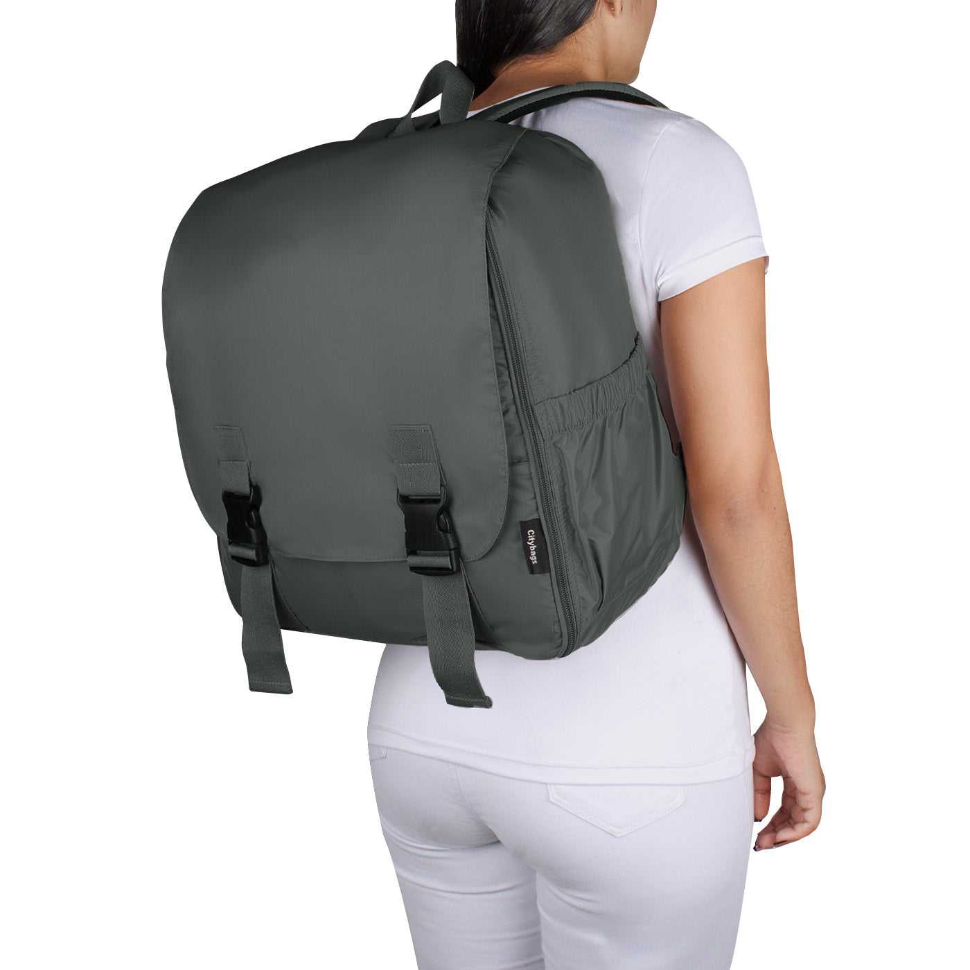 Morral Cabina Tapa Citybags Gris - Mundobags