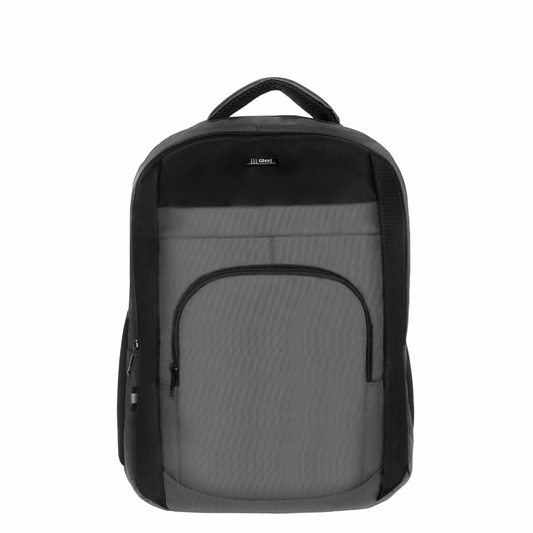 MORRAL LONA 2 COMPARTIMIENTOS APLIQUE SINTETICO GRIS - Mundobags