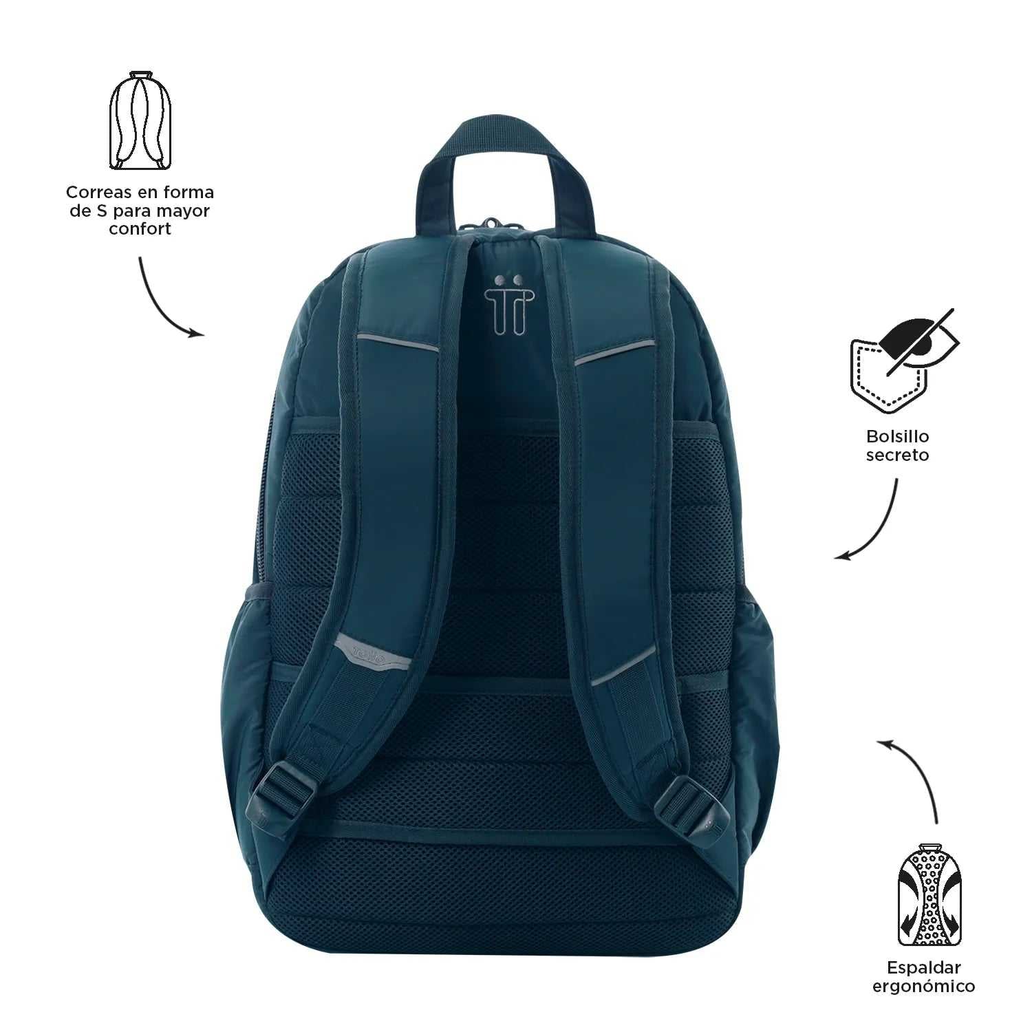 Morral Universitario Porta PC 14" Plaine Azul Mujer - Mundobags